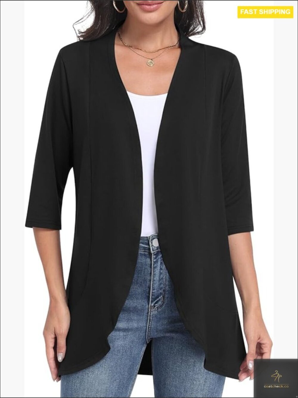 Ultra Soft 3/4 Sleeve Cardigan Lightweight Open Front Casual Everyday Layering